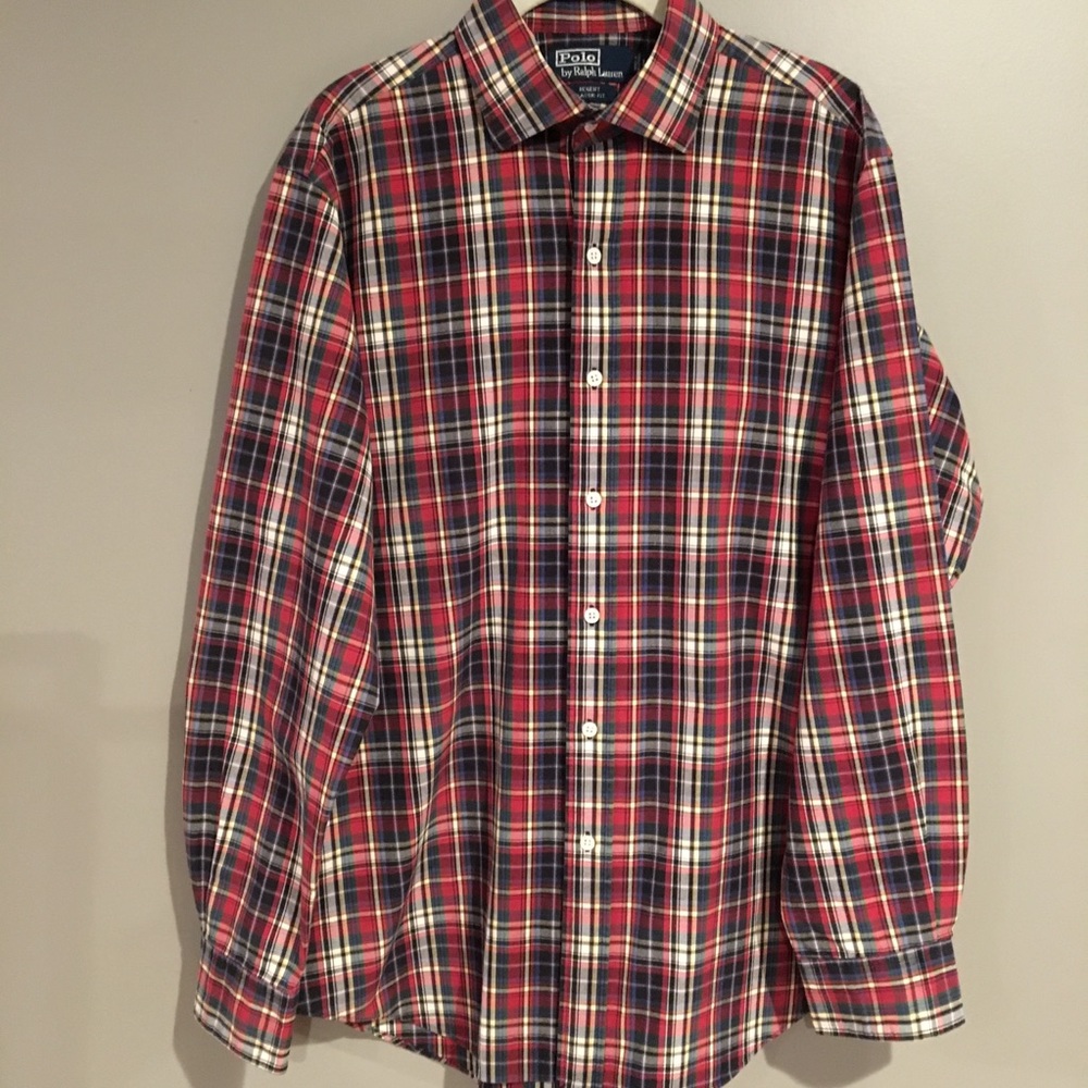 Ralph Lauren plaid cotton dress shirt - Picture 3 of 5
